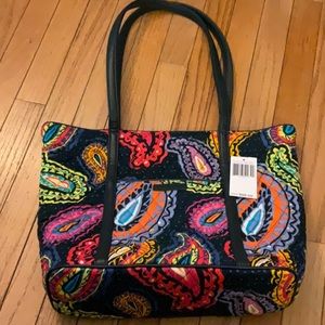 Small trimmed Vera, wallet, and matching mirror in Twilight Paisley.